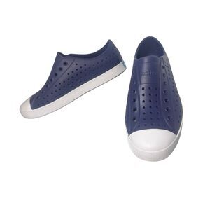 Native Shoes Adult M9 W11 Blue Perforated Slip On Sneaker Water Outdoor EUC